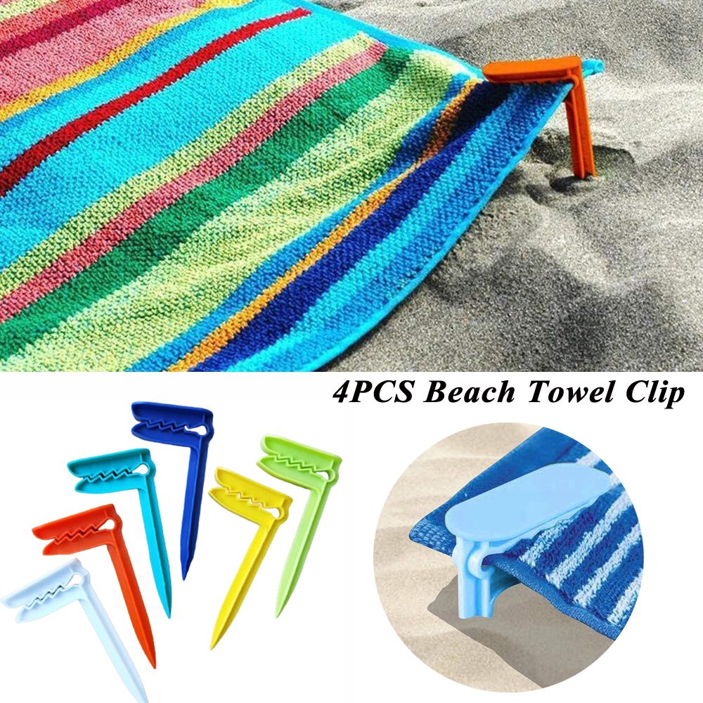 Outdoor Camping Rug - 4PCS Beach Towel Clip Camping Mat