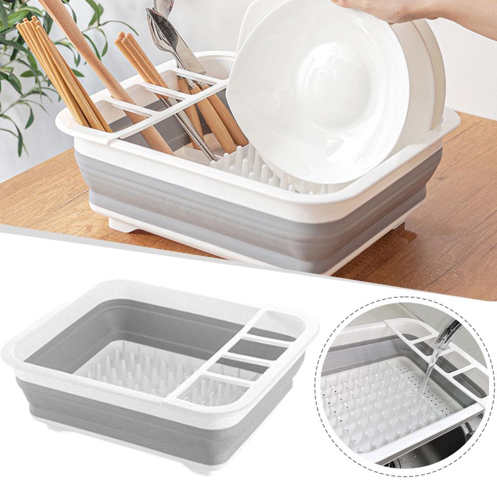 Outdoor Camping Folding Storage Box - Foldable Dish Drainer Bowl Rack Dinnerware