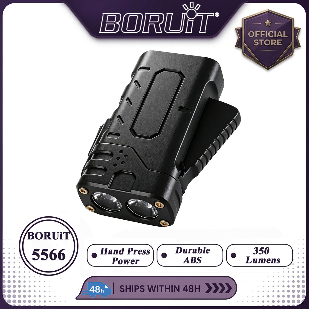 Outdoor Camping And Fishing - BORUIiT Hand Crank EDC LED Flashlight