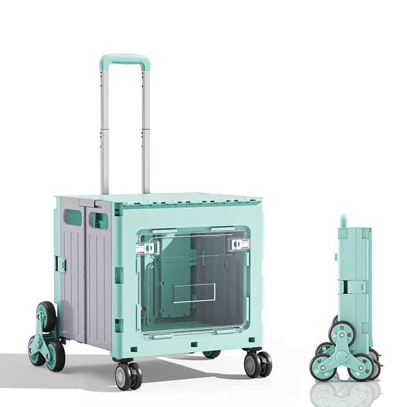 Outdoor Camping Folding Storage Box - White Green Storage Cart Home Outdoor
