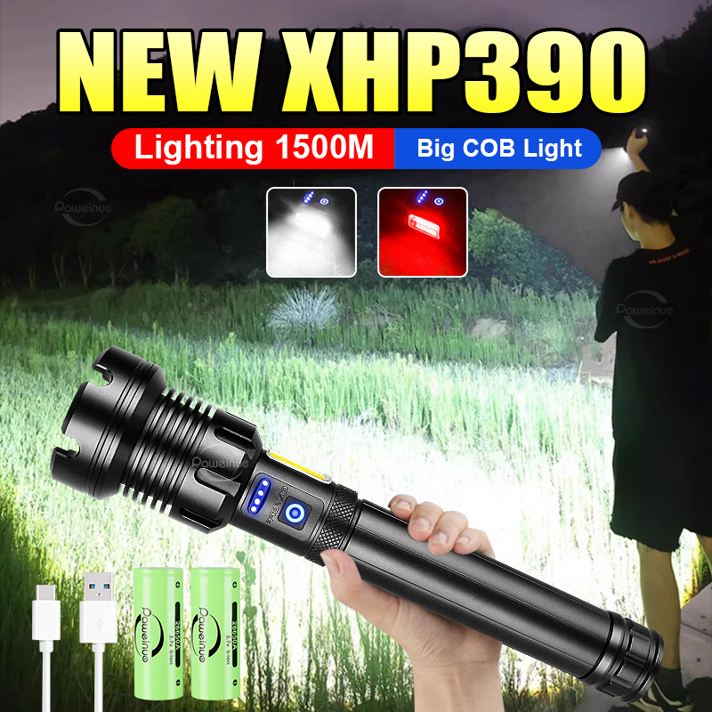 Outdoor Camping Lighting - XHP390 Most Powerful Flashlight Usb Rechargeable