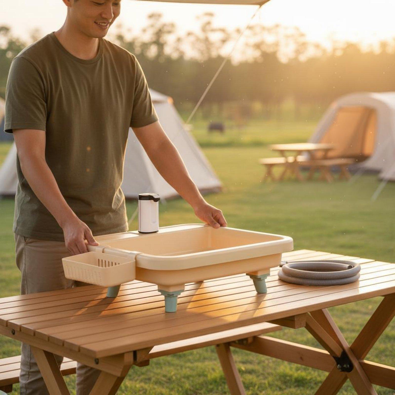 Portable Camping Sink with Bui - Outdoor Camping Sink 评论和价格