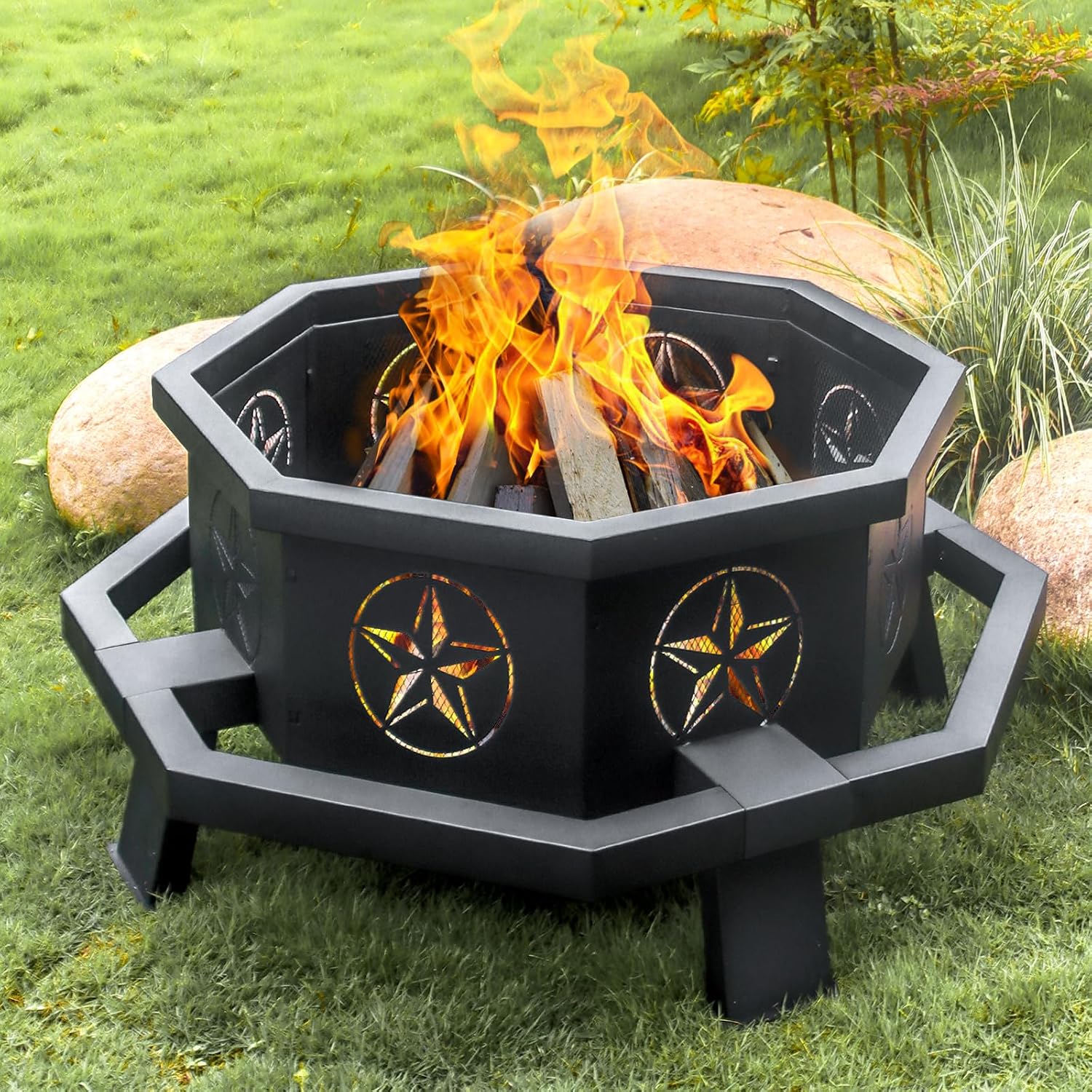 Outdoor Fire Pit with Fire Pok - Outdoor Camping Fire Pit 评论和价格