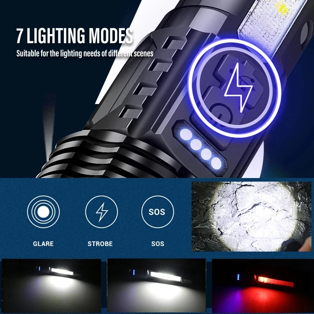 Powerful LED Flashlight Rechar - Outdoor Camping And Fishing 评论和价格
