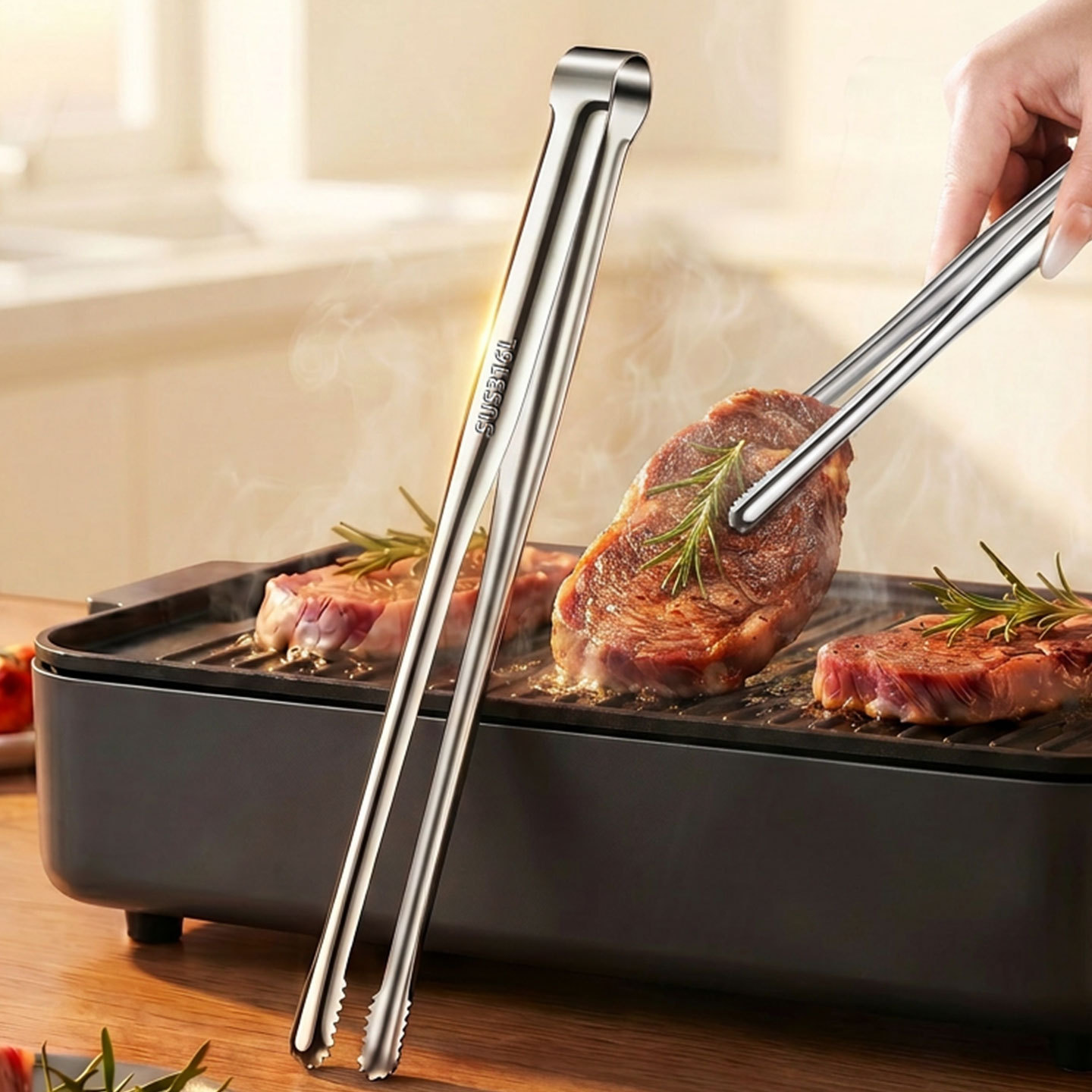 Grill Tongs Meat Culinary Nipp - Outdoor Camping Activities 评论和价格