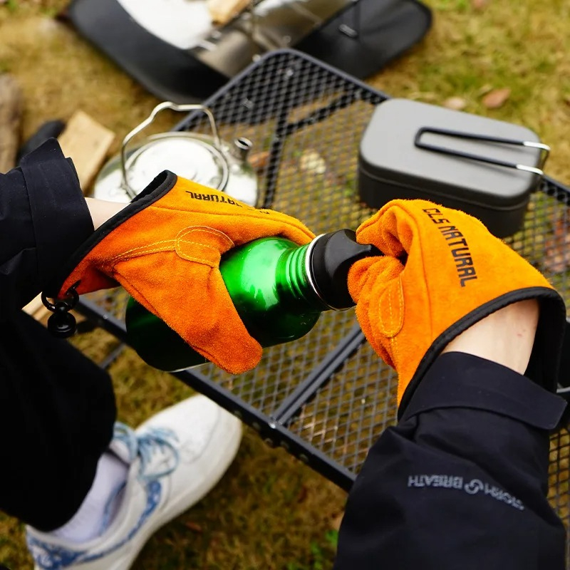 Heat Resistant BBQ Gloves Cowh - Outdoor Camping Tools 评论和价格