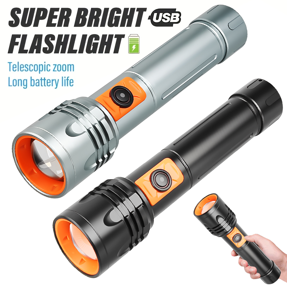 High Power LED Flashlight USB  - Outdoor Camping And Fishing 评论和价格