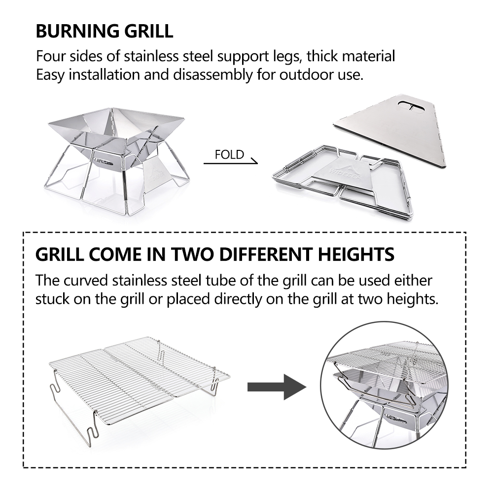 Widesea Windproof Wood-Burning - Outdoor Camping Sink 评论和价格