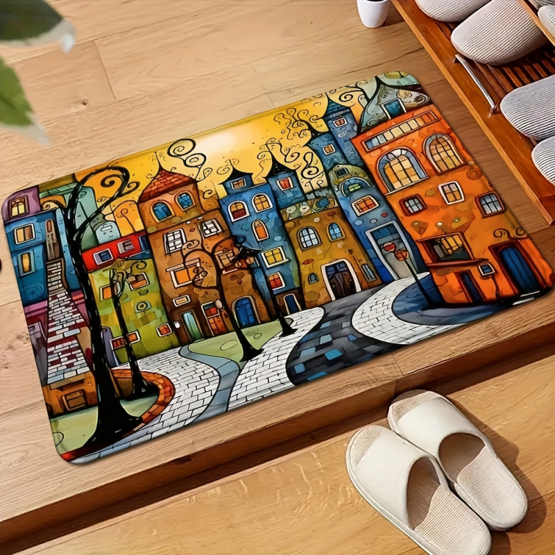 VIKAMA Whimsical Town Street D - Outdoor Camping Mat Waterproof 评论和价格