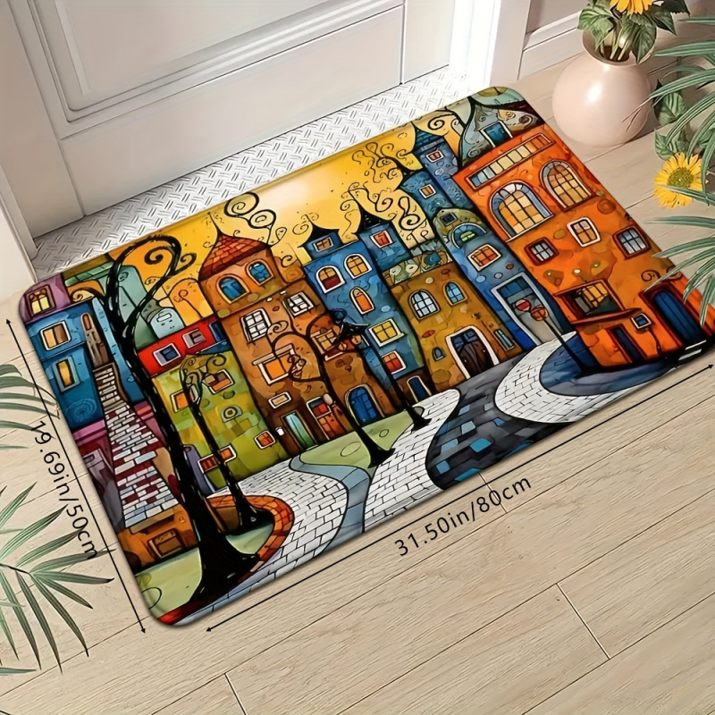 VIKAMA Whimsical Town Street D - Outdoor Camping Mat Waterproof 评论和价格