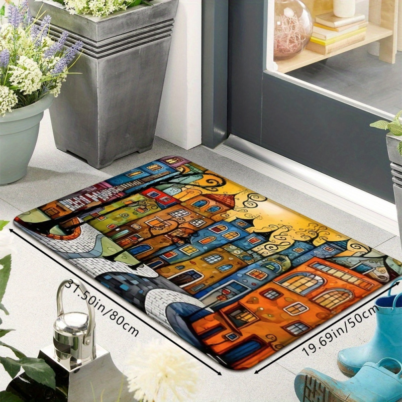 VIKAMA Whimsical Town Street D - Outdoor Camping Mat Waterproof 评论和价格
