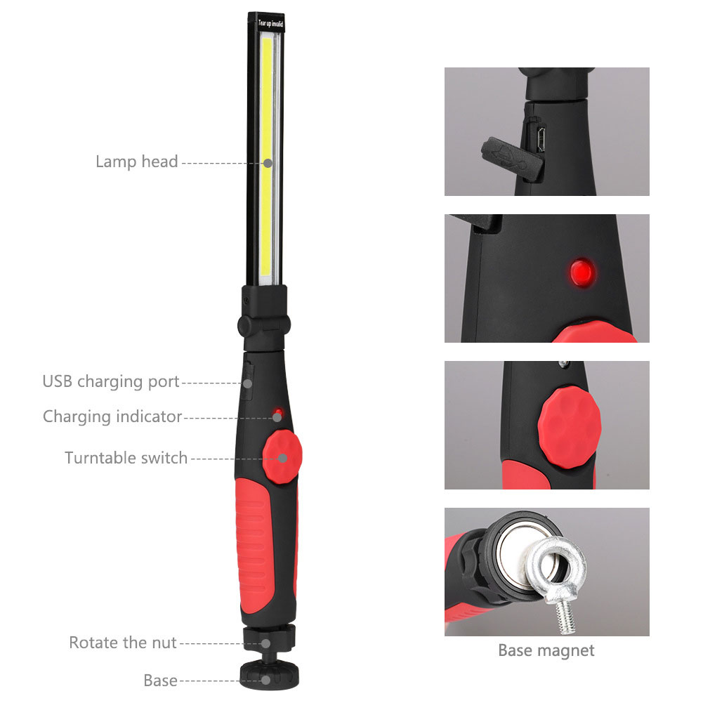 Folding COB Flashlight USB Rec - Outdoor Camping Jobs 评论和价格