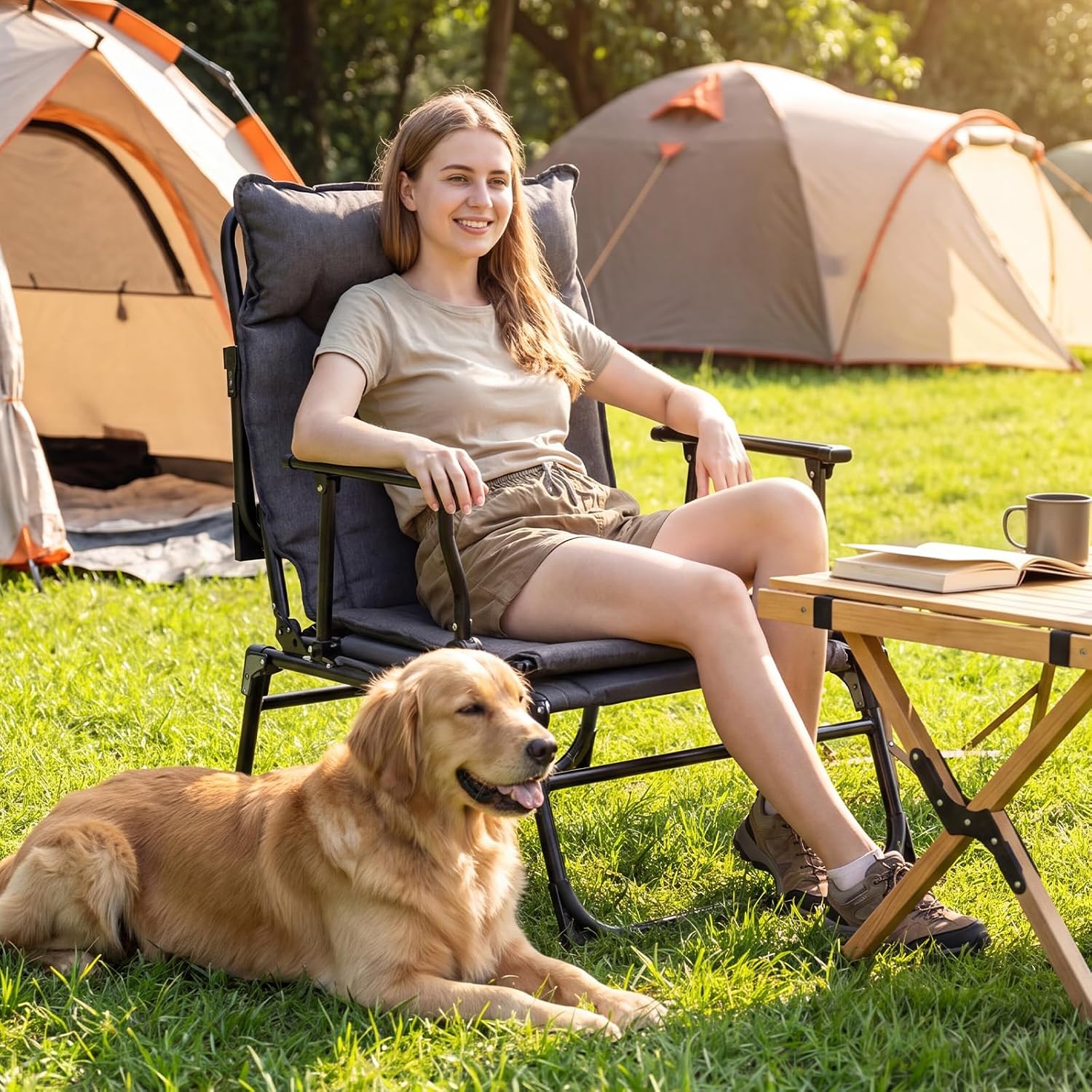 Folding Patio Lounge Chair Set - Outdoor Camping Folding Chair 评论和价格