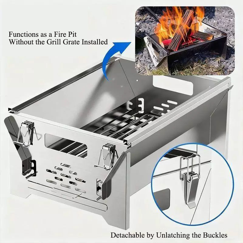 Flip Style BBQ Grill 2 in 1 St - Outdoor Camping Fire Pit 评论和价格