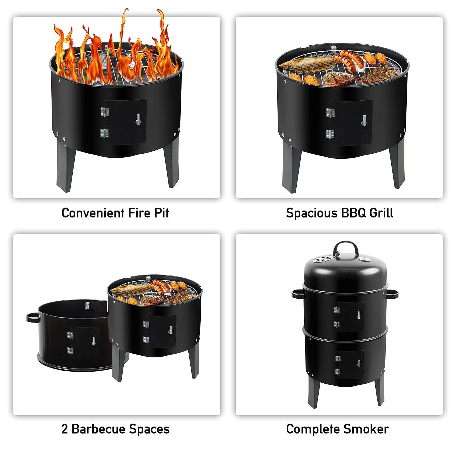 Vertical BBQ Grill Cooker Char - Outdoor Camping Fire Pit 评论和价格