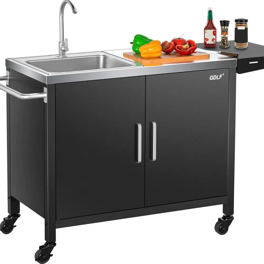 Outdoor Kitchen Island with St - Outdoor Camping Sink 评论和价格