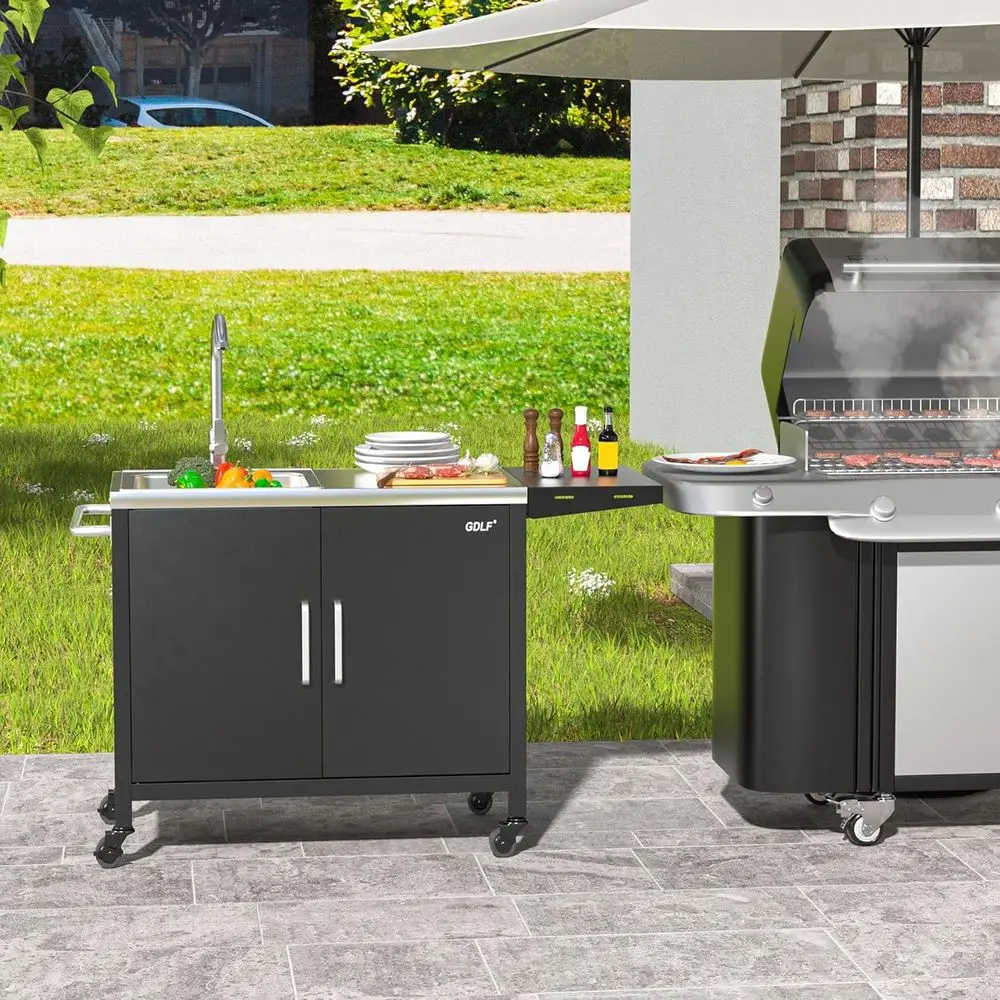 Outdoor Kitchen Island with St - Outdoor Camping Sink 评论和价格