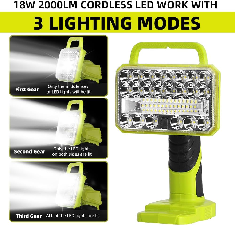 18W 2000LM Cordless LED Flashl - Outdoor Camping Jobs 评论和价格