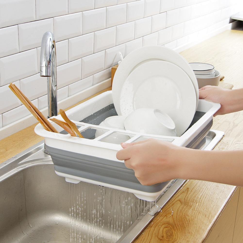 Foldable Dish Drainer Bowl Rac - Outdoor Camping Folding Storage Box 评论和价格