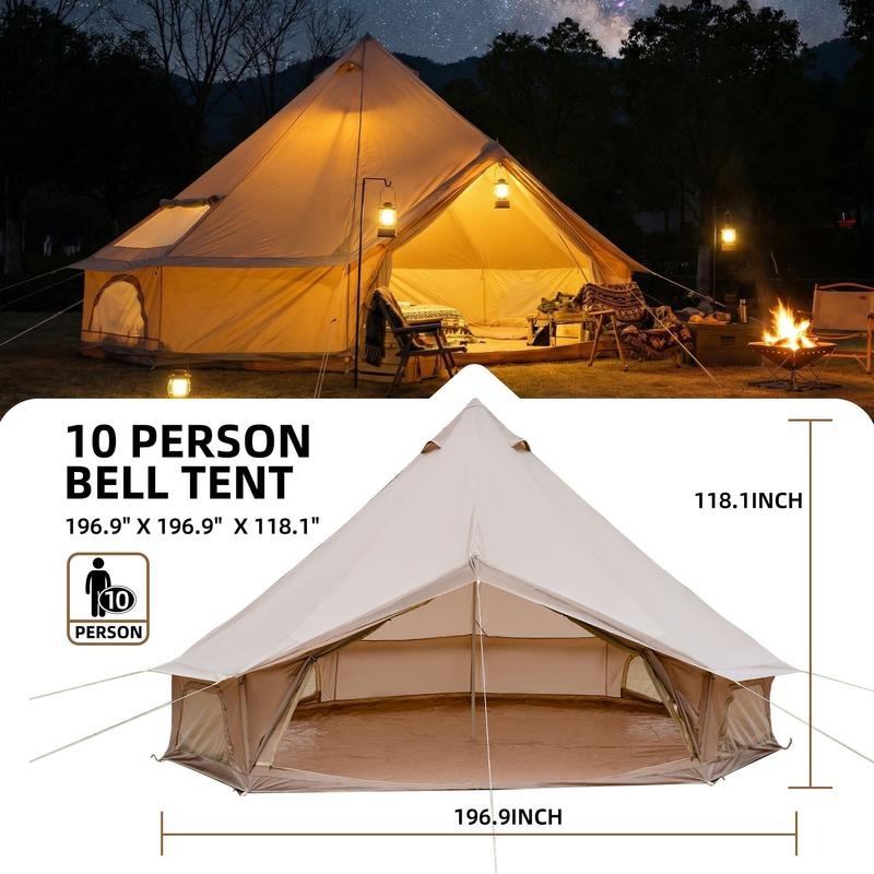 4 Season Bell Tent 16.4FT, Bei - Outdoor Yurt Camping 评论和价格
