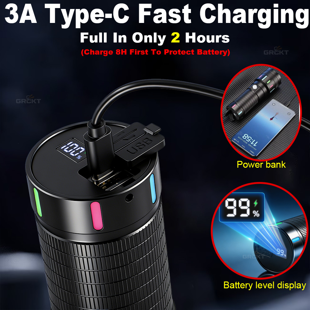 80000CD Most Powerful LED Flas - Outdoor Camping And Fishing 评论和价格