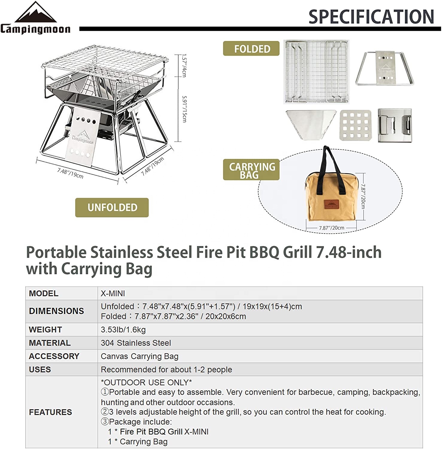 Campingmoon Outdoor Camping Bb - Outdoor Camping Oven 评论和价格