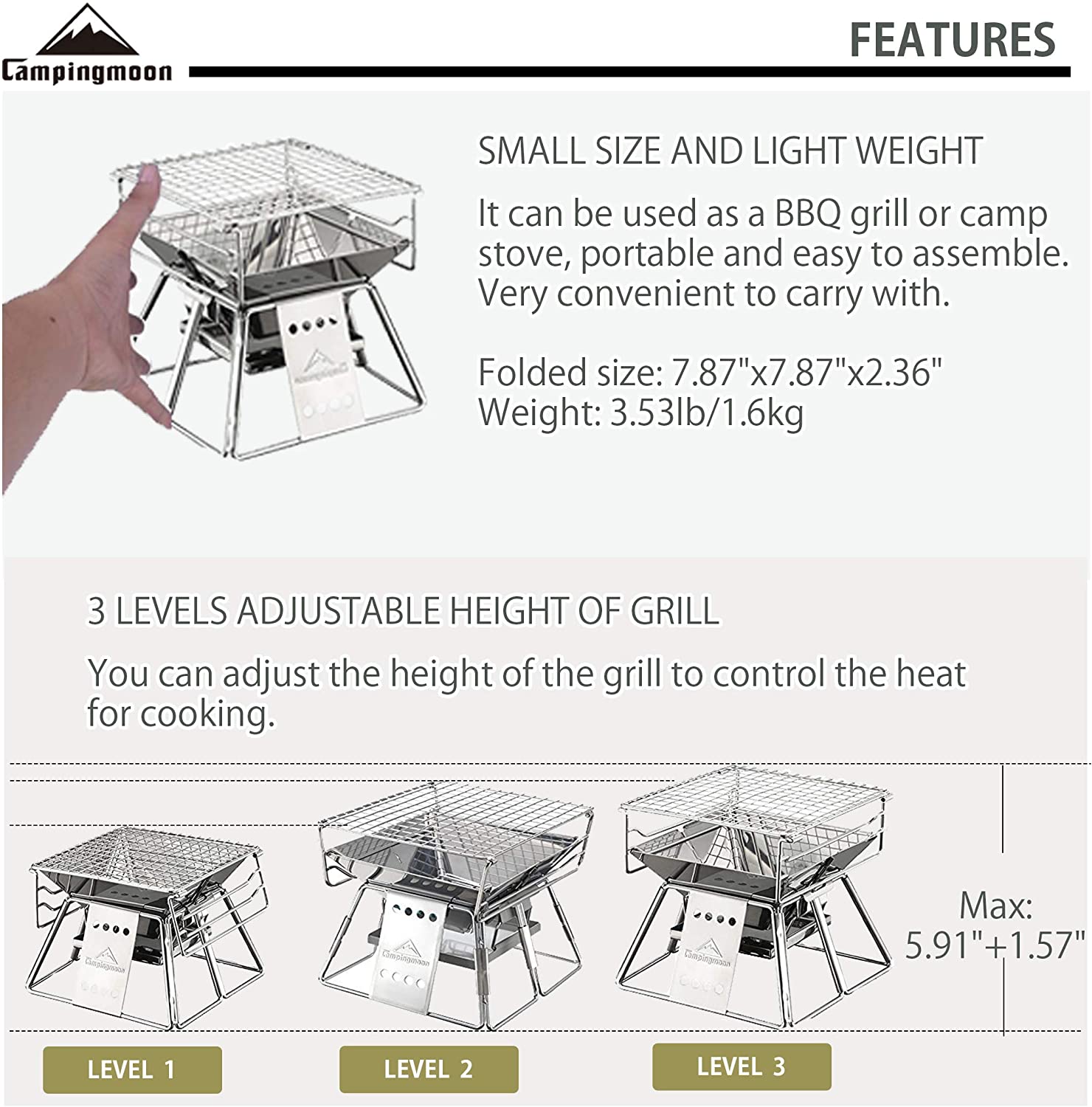 Campingmoon Outdoor Camping Bb - Outdoor Camping Oven 评论和价格