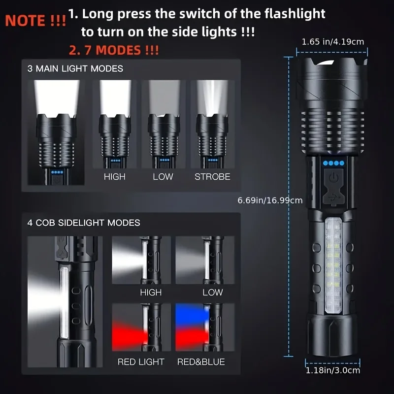 Powerful LED Flashlight Batter - Outdoor Camping And Fishing 评论和价格